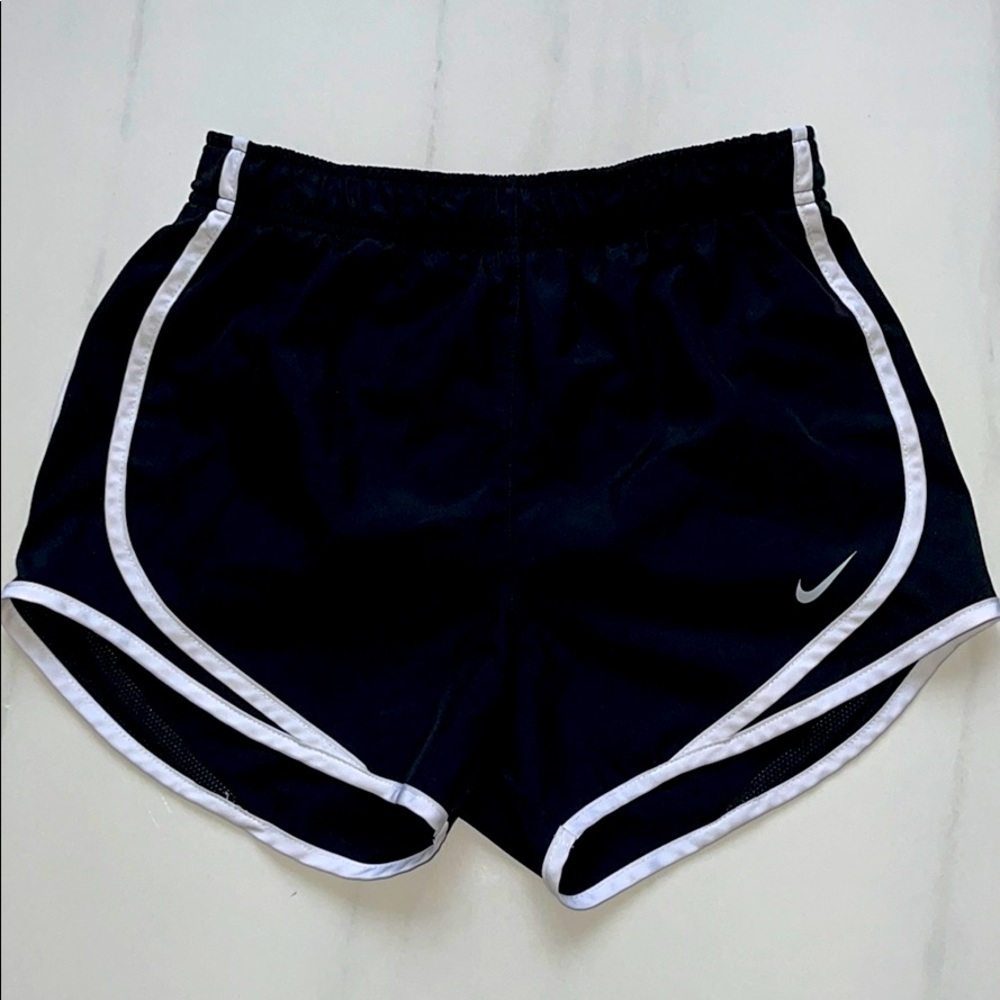 Nike Black Dri Fit Running Shorts With White Trim Size XS
